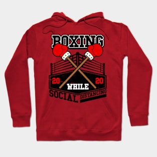 Social Distancing Boxing Funny Vintage Retro Poster Hoodie